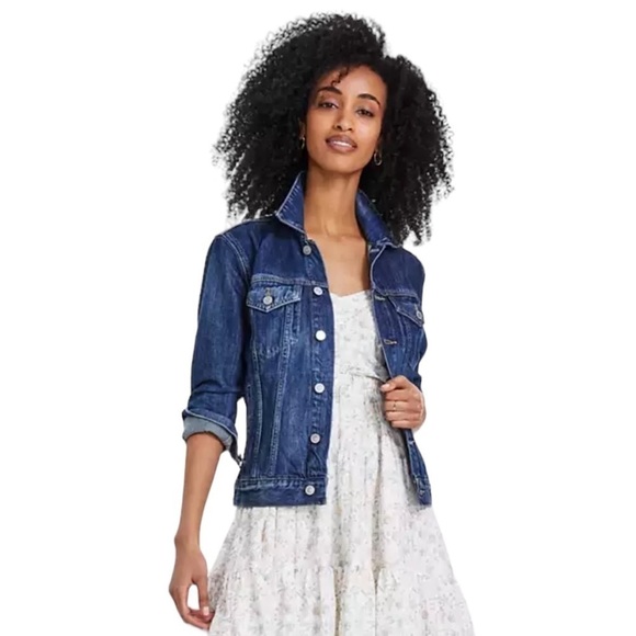 LUCKY BRAND The Tomboy Trucker Women's Denim Jean Jacket Size S - Picture 1 of 16